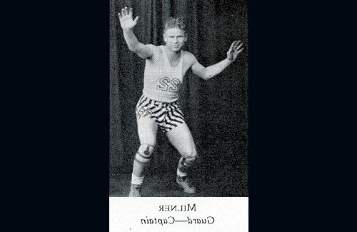 Milner poses for his Tower Yearbook photograph in 1931 wearing his Bearcat Basketball Uniform.