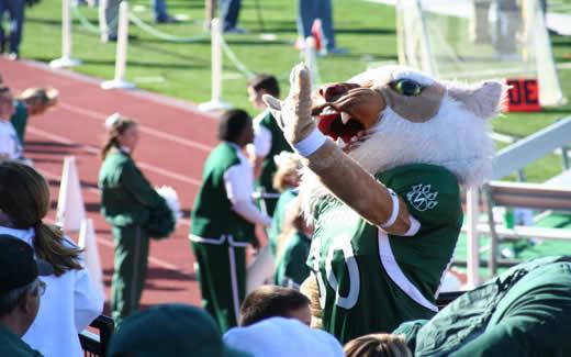 Bobby inspires the crowd during the 2007 Homecoming game wearing his official 00 football uniform.